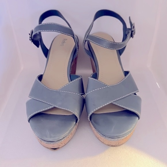 Reba Platform Leather and Cork Sandals Size 9 - EUC - Picture 2 of 12